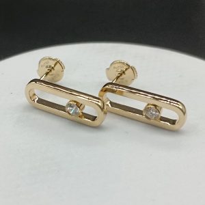 Messika Move Uno Diamond 18k Yellow Gold Earrings