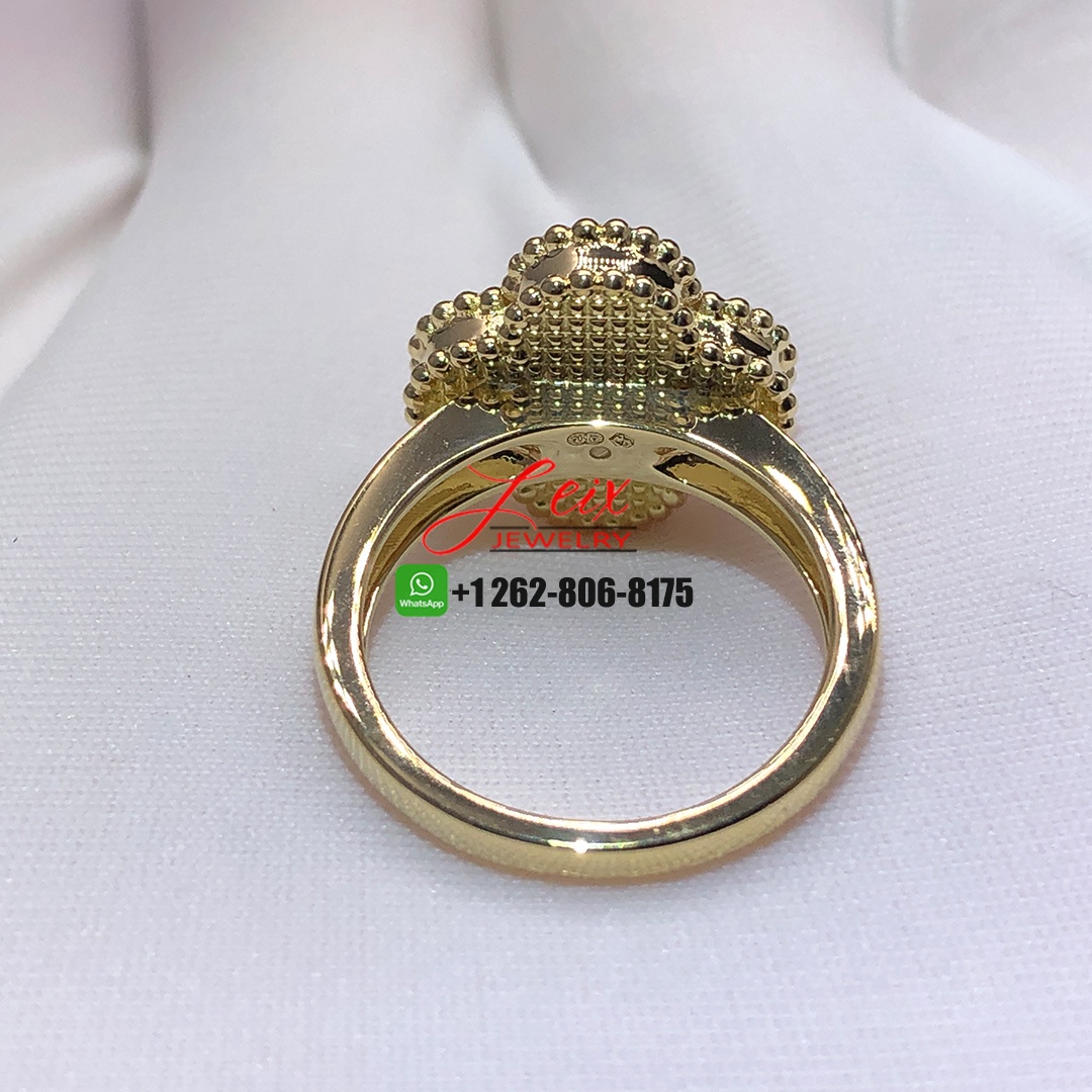 Van Cleef & Arpels Vintage Alhambra Guilloché 18k Yellow Gold Ring (3) Van Cleef & Arpels Vintage Alhambra Guilloché 18k Yellow Gold Ring