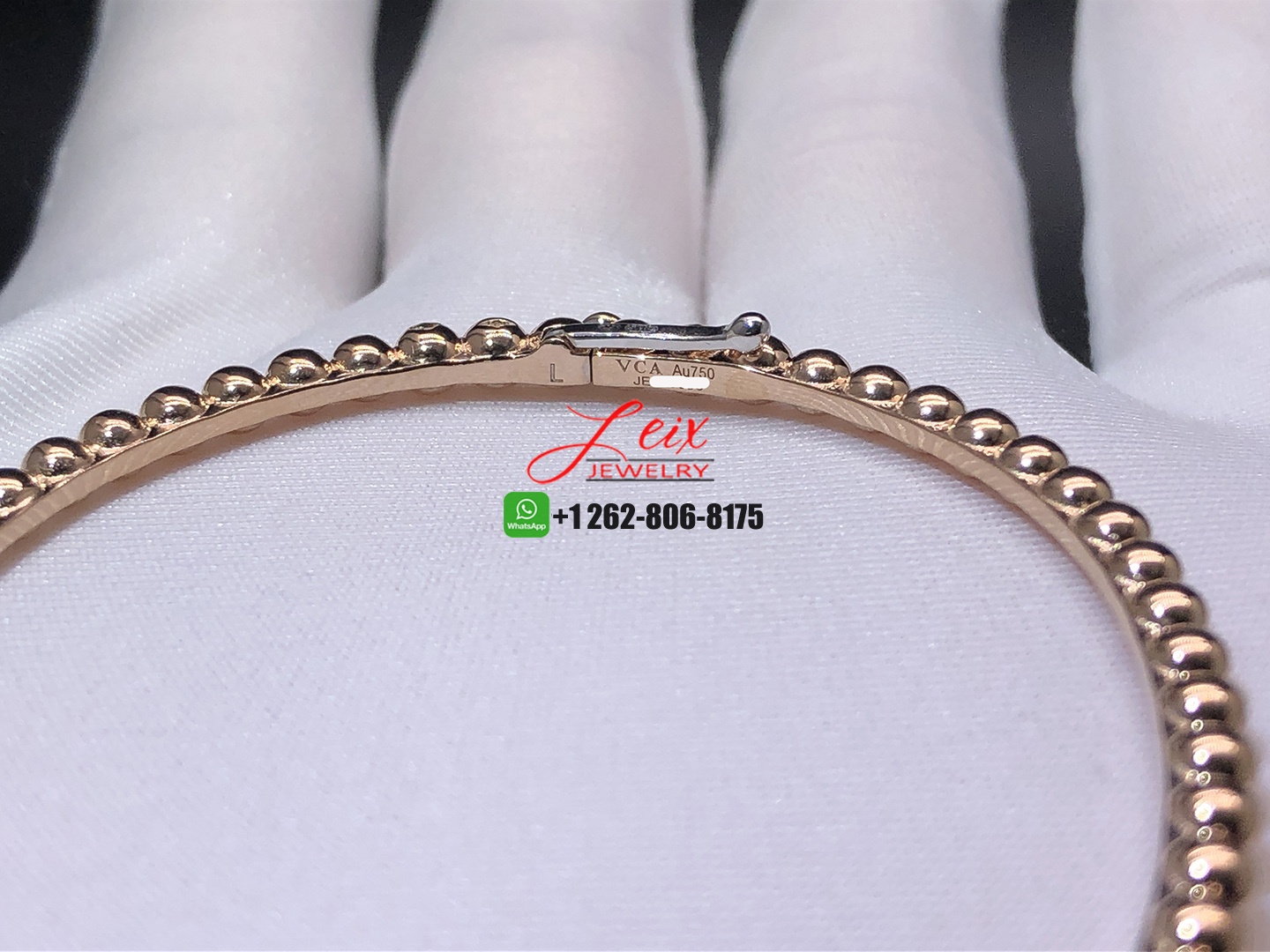 Van Cleef & Arpels 18K Rose Gold Perlee Pearls of Gold Bracelet (1) Van Cleef & Arpels 18K Rose Gold Perlee Pearls of Gold Bracelet