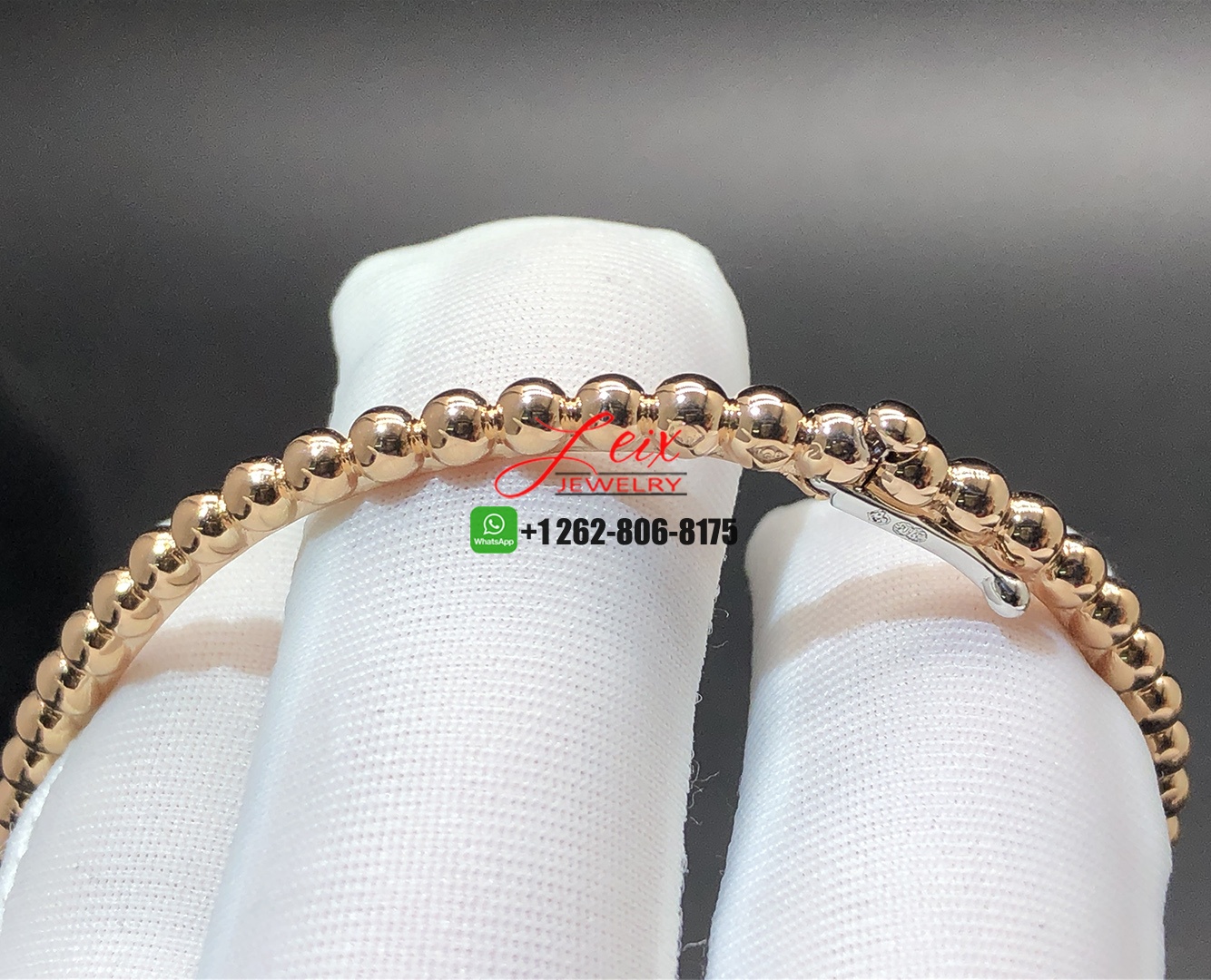 Van Cleef & Arpels 18K Rose Gold Perlee Pearls of Gold Bracelet (3) Van Cleef & Arpels 18K Rose Gold Perlee Pearls of Gold Bracelet