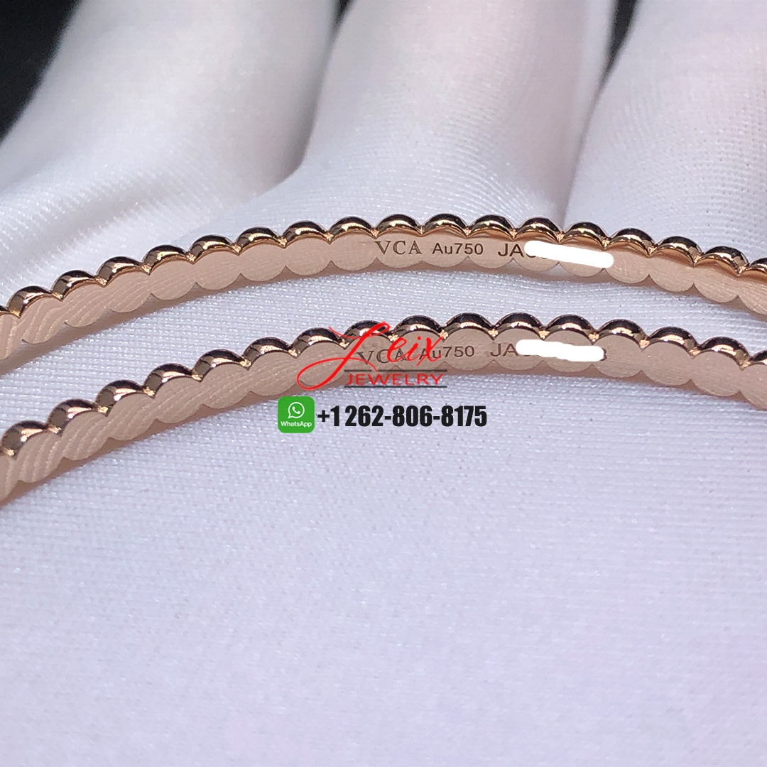 Van Cleef & Arpels Perlée Pearls of Gold 18K Rose Gold Large Model Loop Earrings (1) Van Cleef & Arpels Perlée Pearls of Gold 18K Rose Gold Large Model Loop Earrings