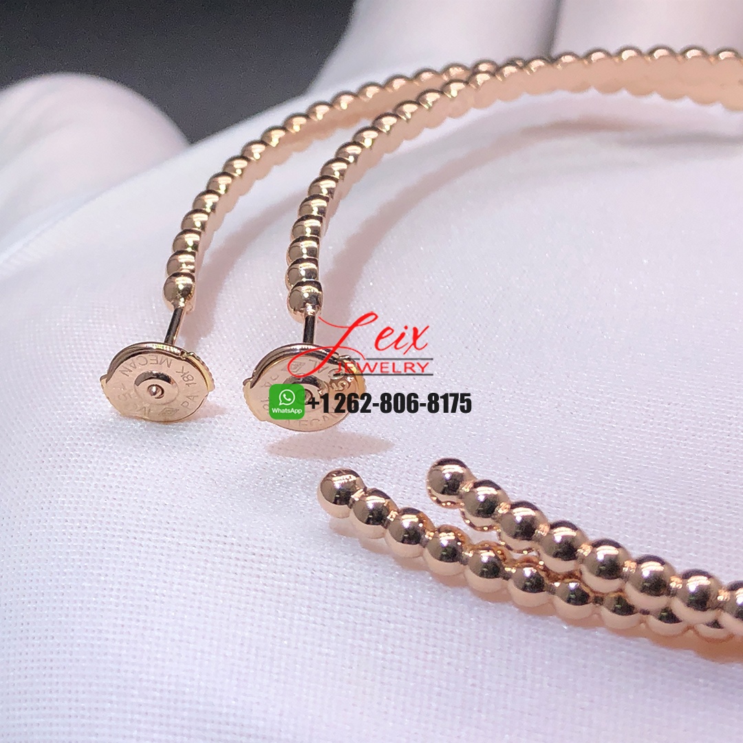 Van Cleef & Arpels Perlée Pearls of Gold 18K Rose Gold Large Model Loop Earrings (2) Van Cleef & Arpels Perlée Pearls of Gold 18K Rose Gold Large Model Loop Earrings