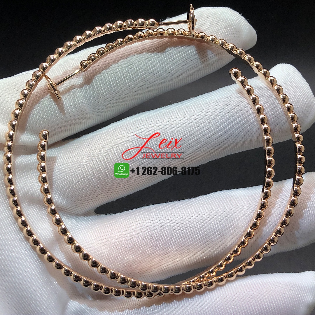 Van Cleef & Arpels Perlée Pearls of Gold 18K Rose Gold Large Model Loop Earrings Van Cleef & Arpels Perlée Pearls of Gold 18K Rose Gold Large Model Loop Earrings