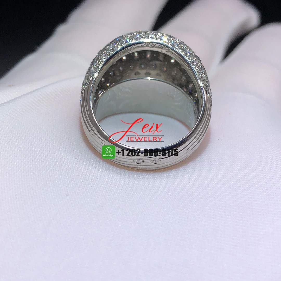Cartier Bombe Diamond and Orange Coral Platinum Ring (5) Cartier Bombe Diamond and Orange Coral Platinum Ring