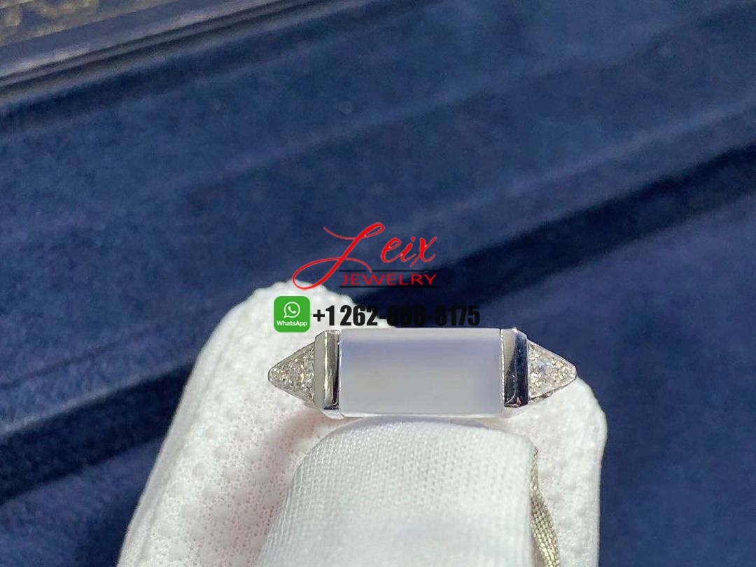 Cartier Les Berlingots de Cartier 18k White Gold Blue Chalcedony Diamond Ring (2) Cartier Les Berlingots de Cartier 18k White Gold Blue Chalcedony Diamond Ring