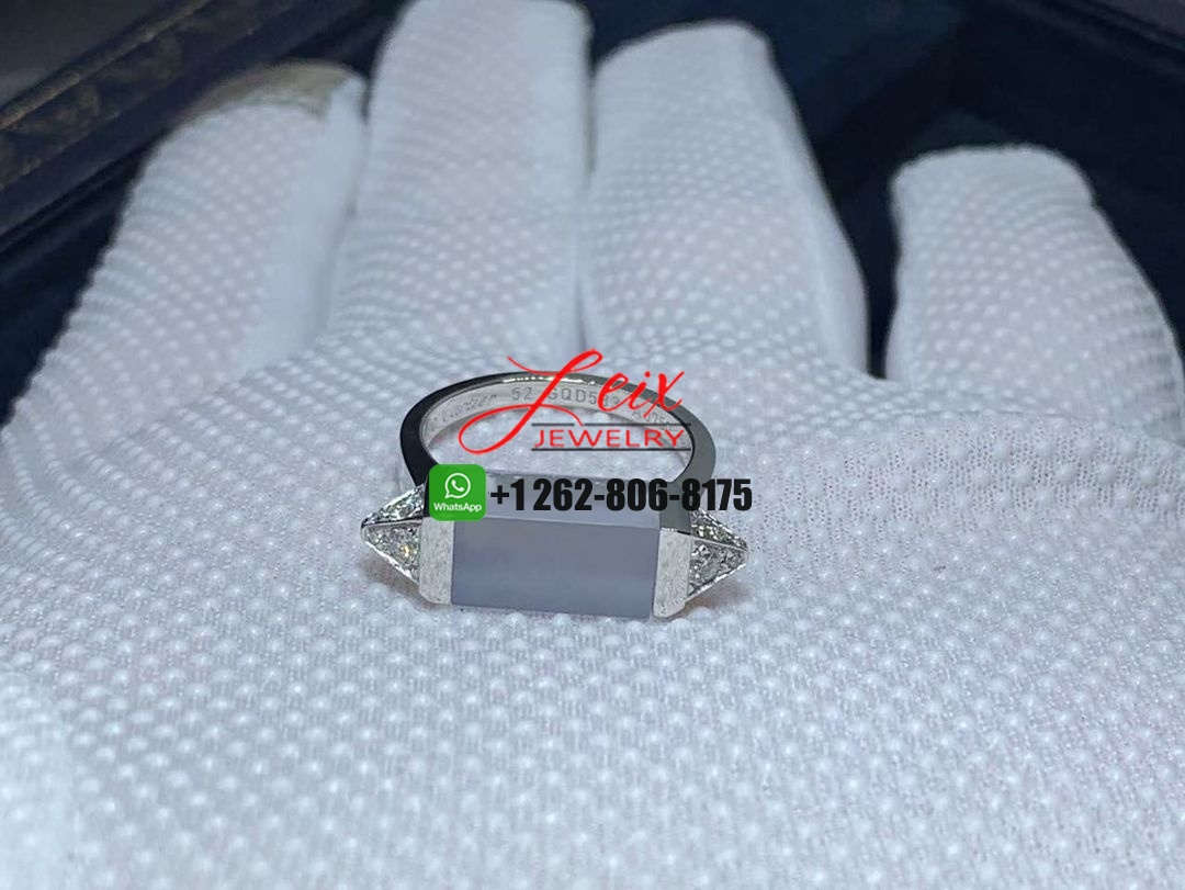 Cartier Les Berlingots de Cartier 18k White Gold Blue Chalcedony Diamond Ring (5) Cartier Les Berlingots de Cartier 18k White Gold Blue Chalcedony Diamond Ring