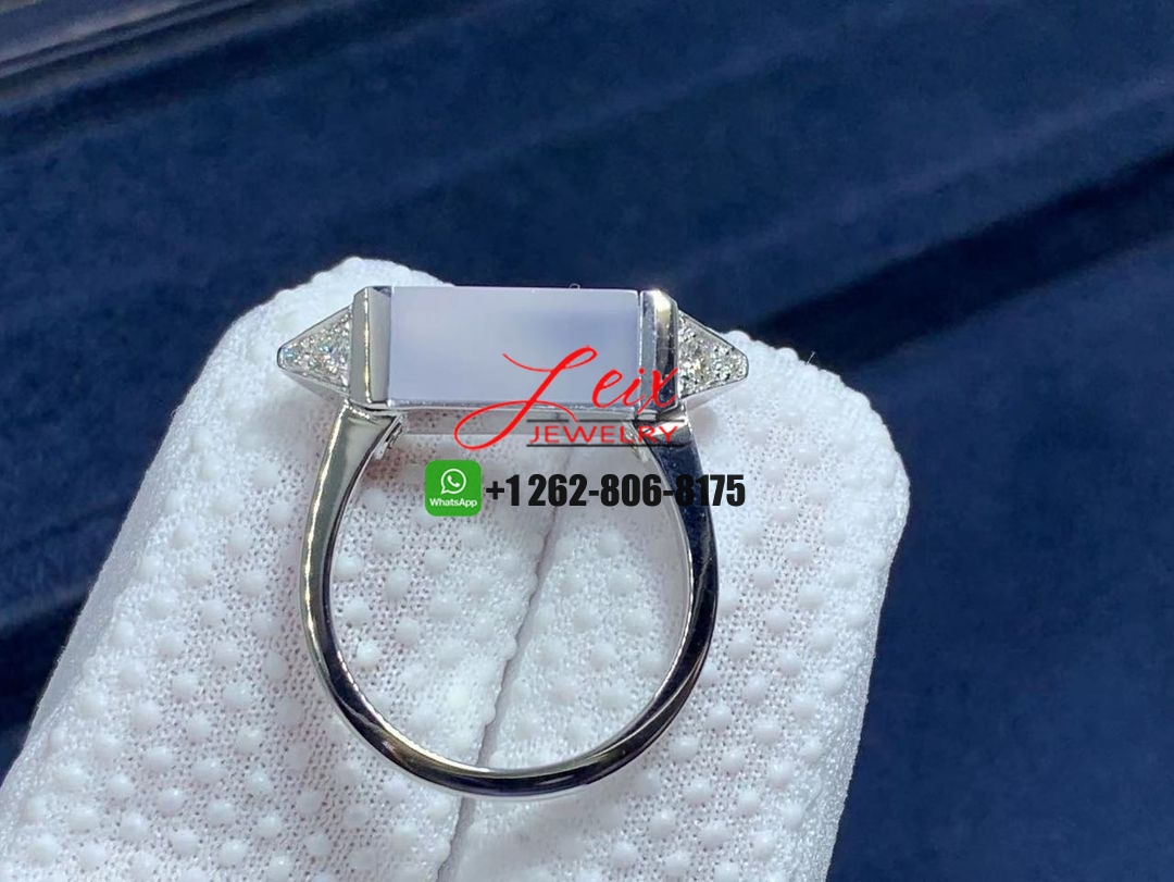 Cartier Les Berlingots de Cartier 18k White Gold Blue Chalcedony Diamond Ring (6) Cartier Les Berlingots de Cartier 18k White Gold Blue Chalcedony Diamond Ring
