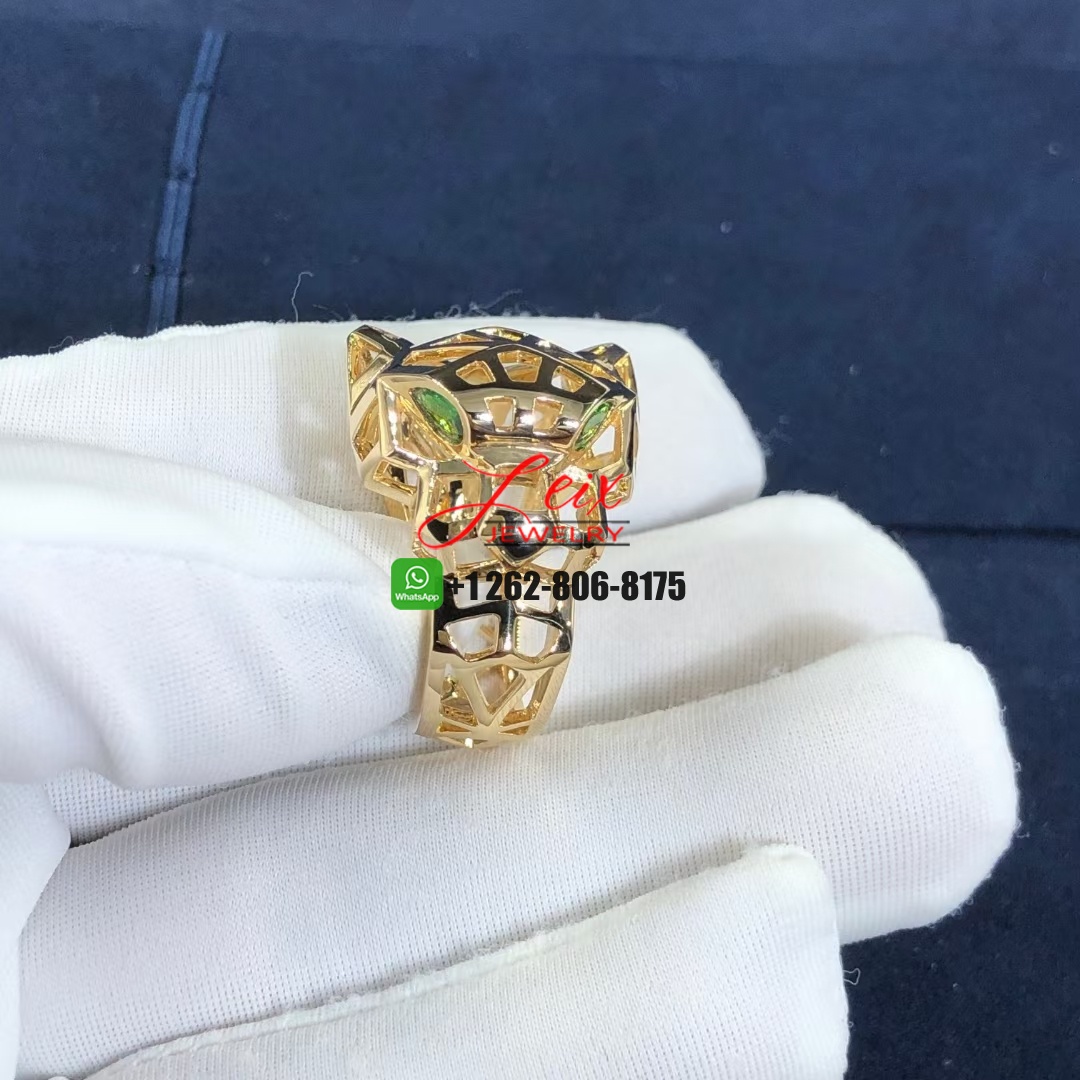 Custom Cartier Panthère de Cartier 18K Yellow Gold Tsavorite Garnets Ring Custom Cartier Panthère de Cartier 18K Yellow Gold Tsavorite Garnets Ring
