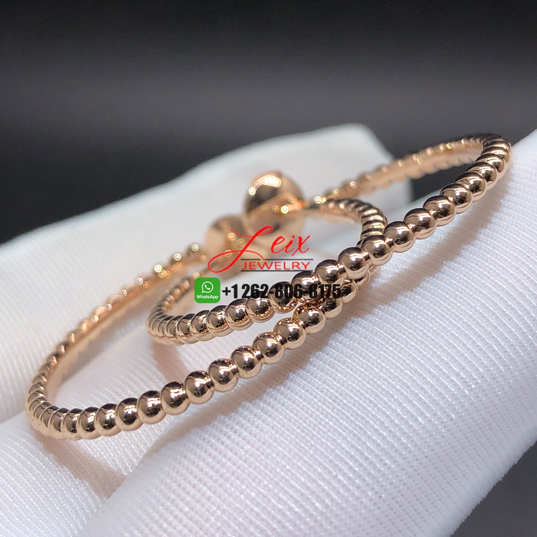 Van Cleef Arpels 18K Rose Gold Perlée Pearls of Gold Small Model Hoop Earrings Van Cleef Arpels 18K Rose Gold Perlée Pearls of Gold Small Model Hoop Earrings