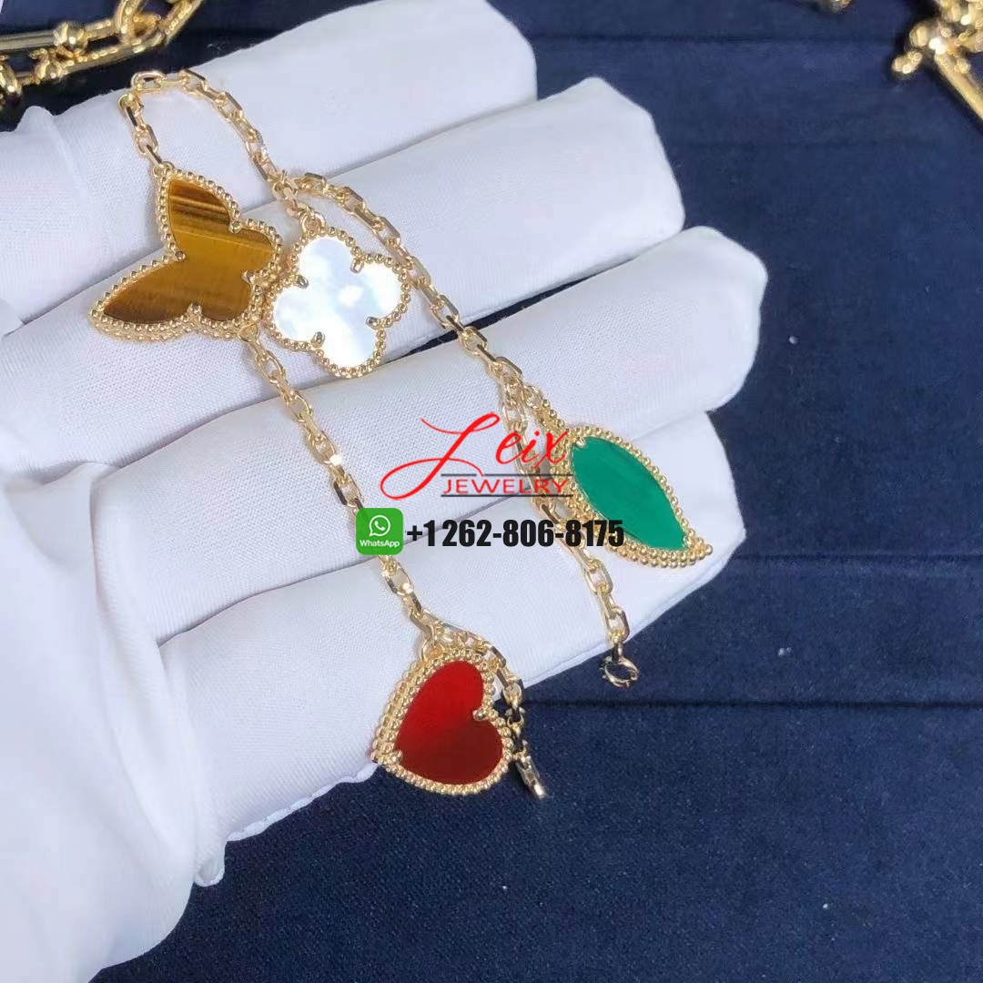 Van Cleef & Arpels Lucky Alhambra 4 Motifs 18K Yellow Gold Bracelet (1) Van Cleef & Arpels Lucky Alhambra 4 Motifs 18K Yellow Gold Bracelet
