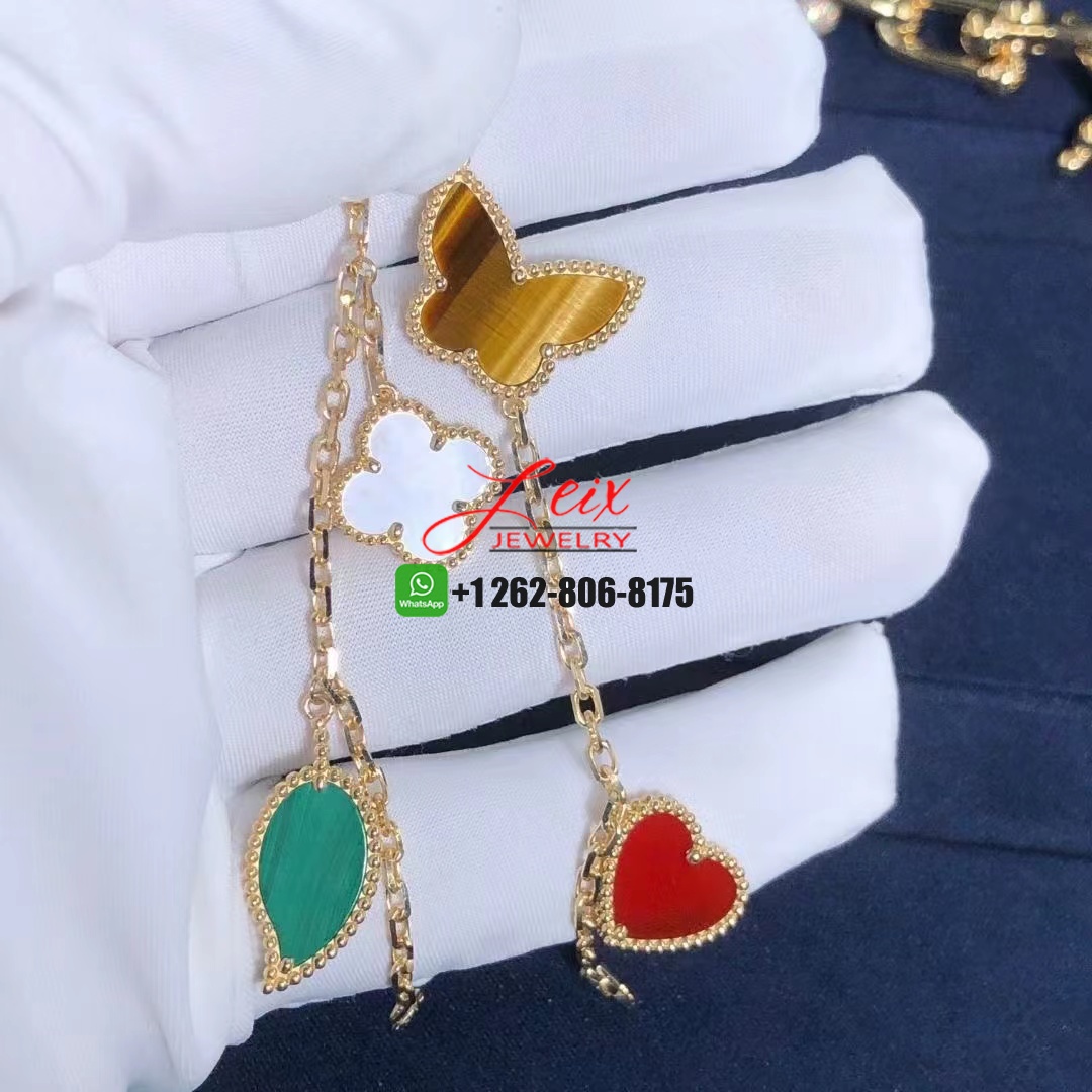 Van Cleef & Arpels Lucky Alhambra 4 Motifs 18K Yellow Gold Bracelet (2) Van Cleef & Arpels Lucky Alhambra 4 Motifs 18K Yellow Gold Bracelet
