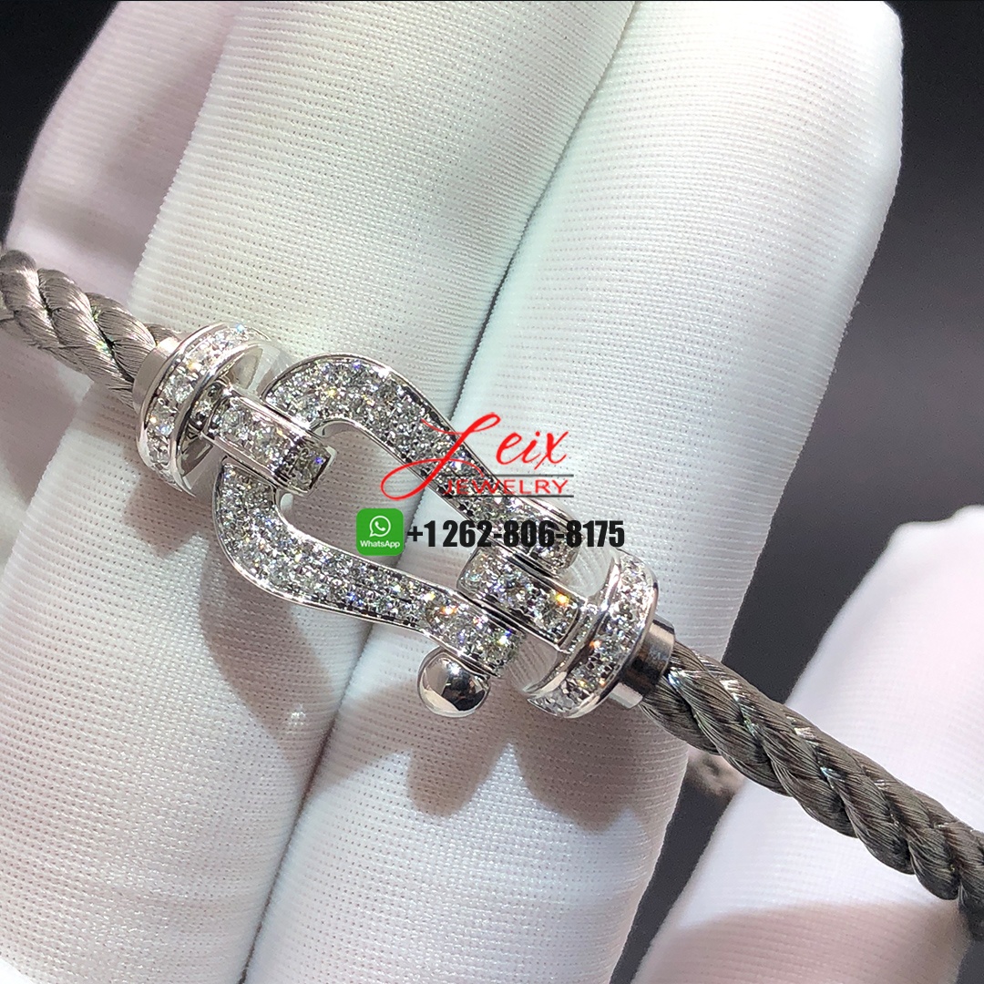 Force 10 bracelet 18k white gold and diamonds medium model - Fred