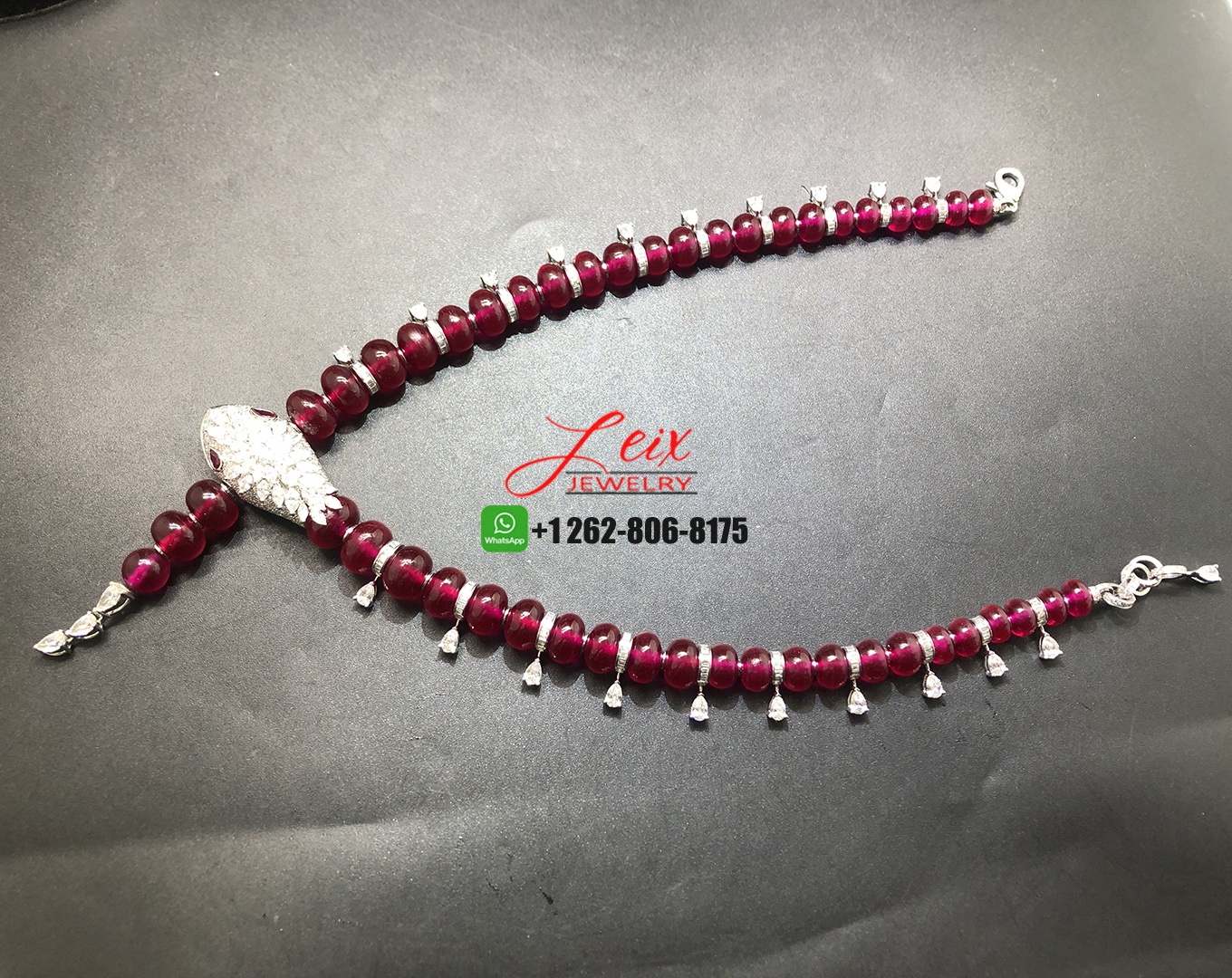 Bvlgari Serpenti High Jewelry Rubellite, Diamond and Ruby 18k White Gold Necklace (6) Bvlgari Serpenti High Jewelry Rubellite, Diamond and Ruby 18k White Gold Necklace