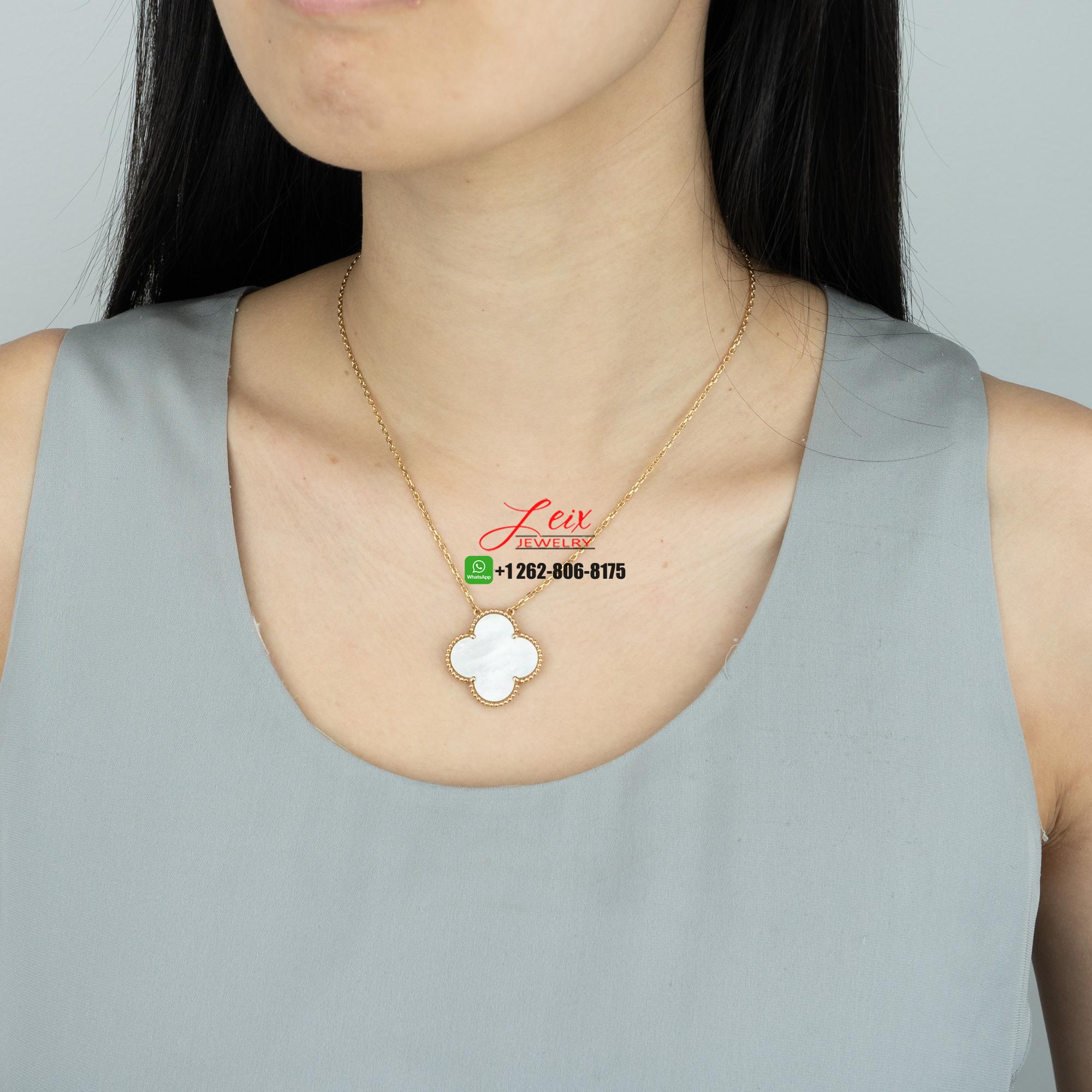 Van Cleef & Arpels Magic Alhambra 18K Yellow Gold Mother Of Pearl Pendant Necklace (1) Van Cleef & Arpels Magic Alhambra 18K Yellow Gold Mother Of Pearl Pendant Necklace
