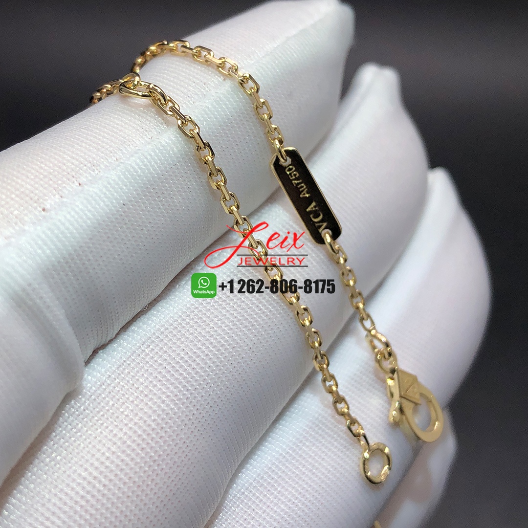 Van Cleef & Arpels Magic Alhambra 18K Yellow Gold Mother Of Pearl Pendant Necklace (2) Van Cleef & Arpels Magic Alhambra 18K Yellow Gold Mother Of Pearl Pendant Necklace