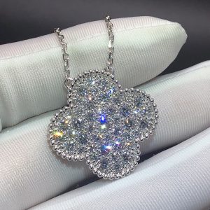 Van Cleef & Arpels Magic Alhambra 2.45ct Diamond 18k White Gold Pendant Necklace