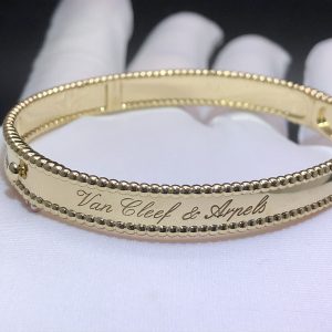 Custom Made Van Cleef & Arpels Perlée Signature 18k Yellow Gold Bracelet