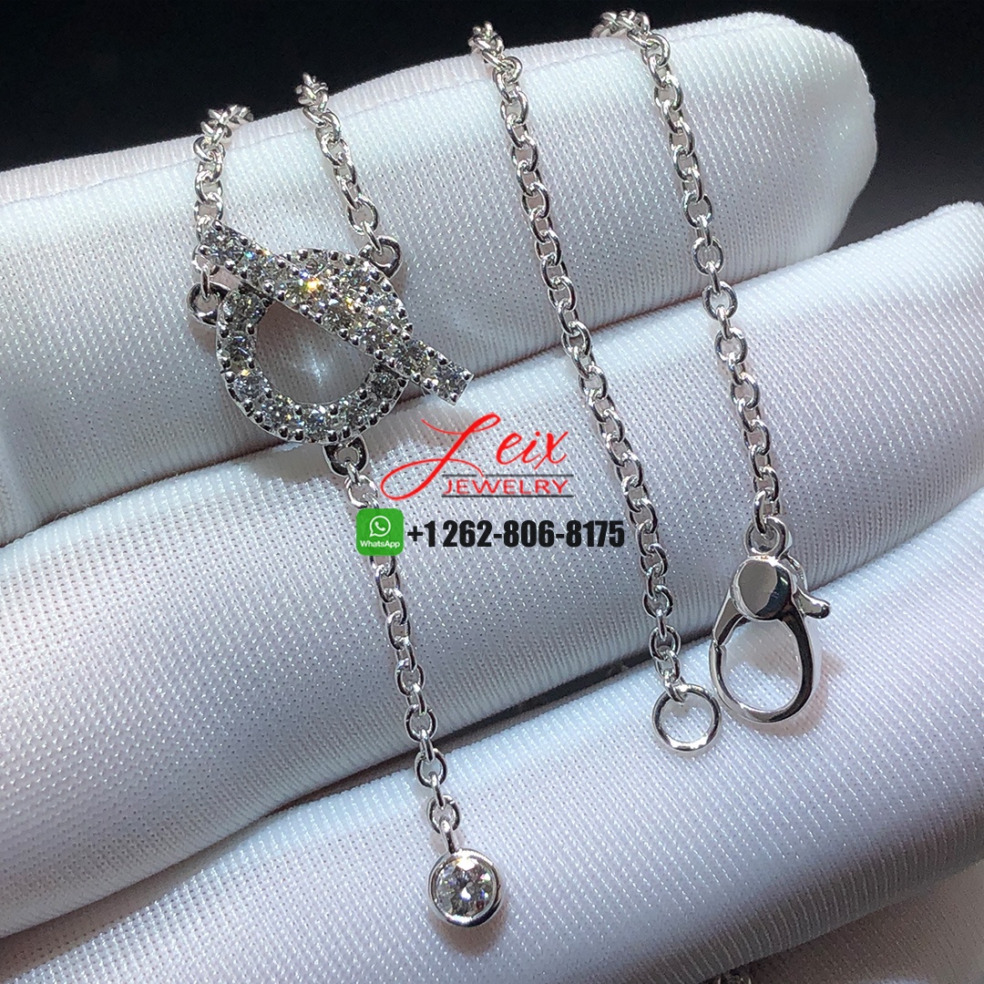 Hermes 18k White Gold Diamond Finesse Lariat Necklace Hermes 18k White Gold Diamond Finesse Lariat Necklace