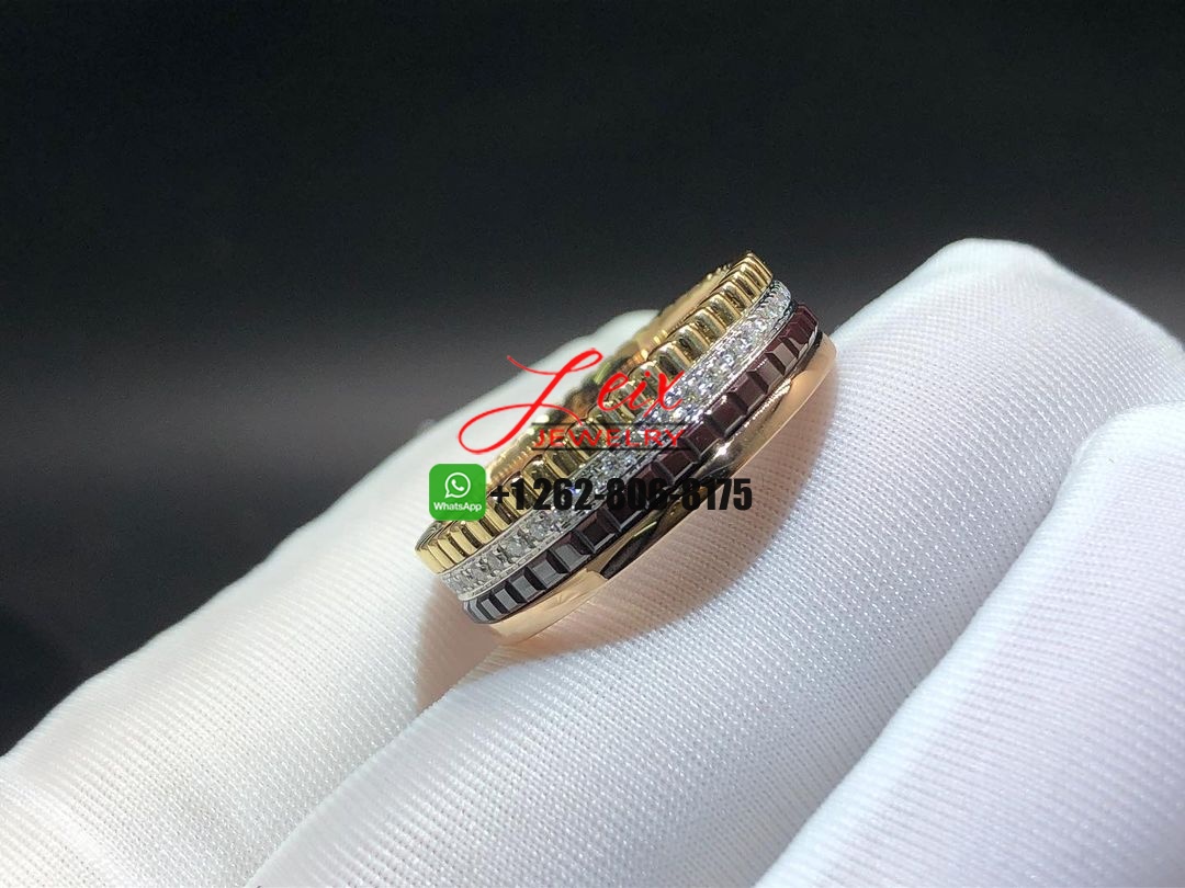 Boucheron Quatre Classique 18K Gold Diamonds Small Ring Boucheron Quatre Classique 18K Gold Diamonds Small Ring