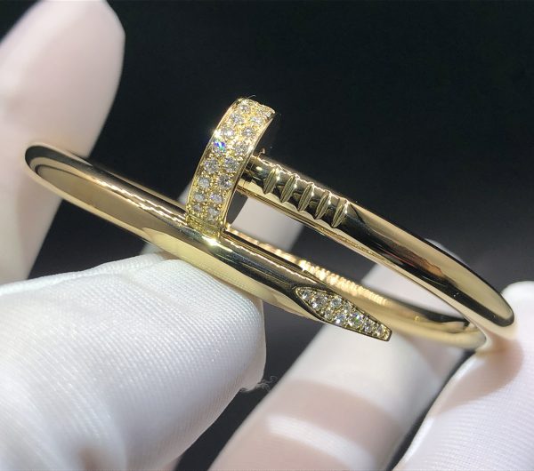Cartier Medium Model Juste un Clou 18k Yellow Gold with Diamonds Nail Bracelet
