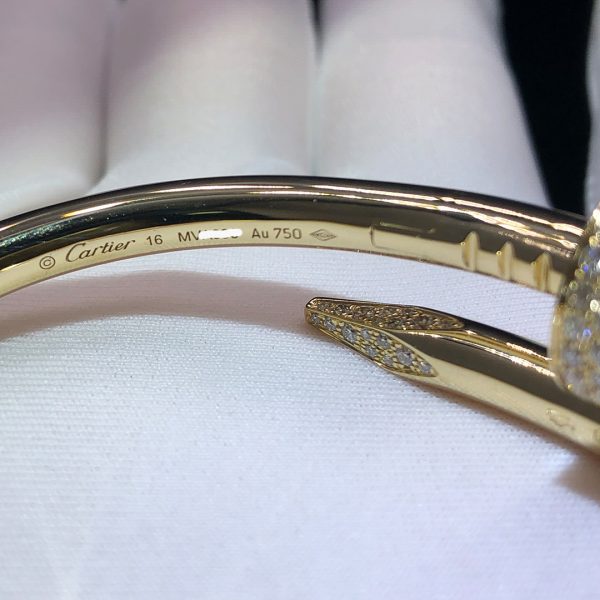 Cartier Medium Model Juste un Clou 18k Yellow Gold with Diamonds Nail Bracelet