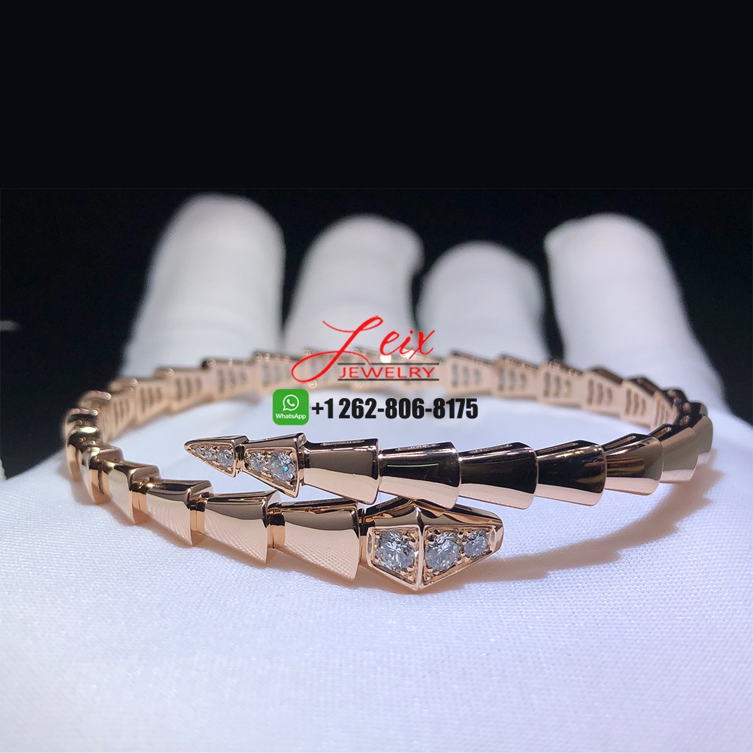 Bvlgari Serpenti Viper Demi-pavé Diamonds 18k Rose Gold Bracelet (3)