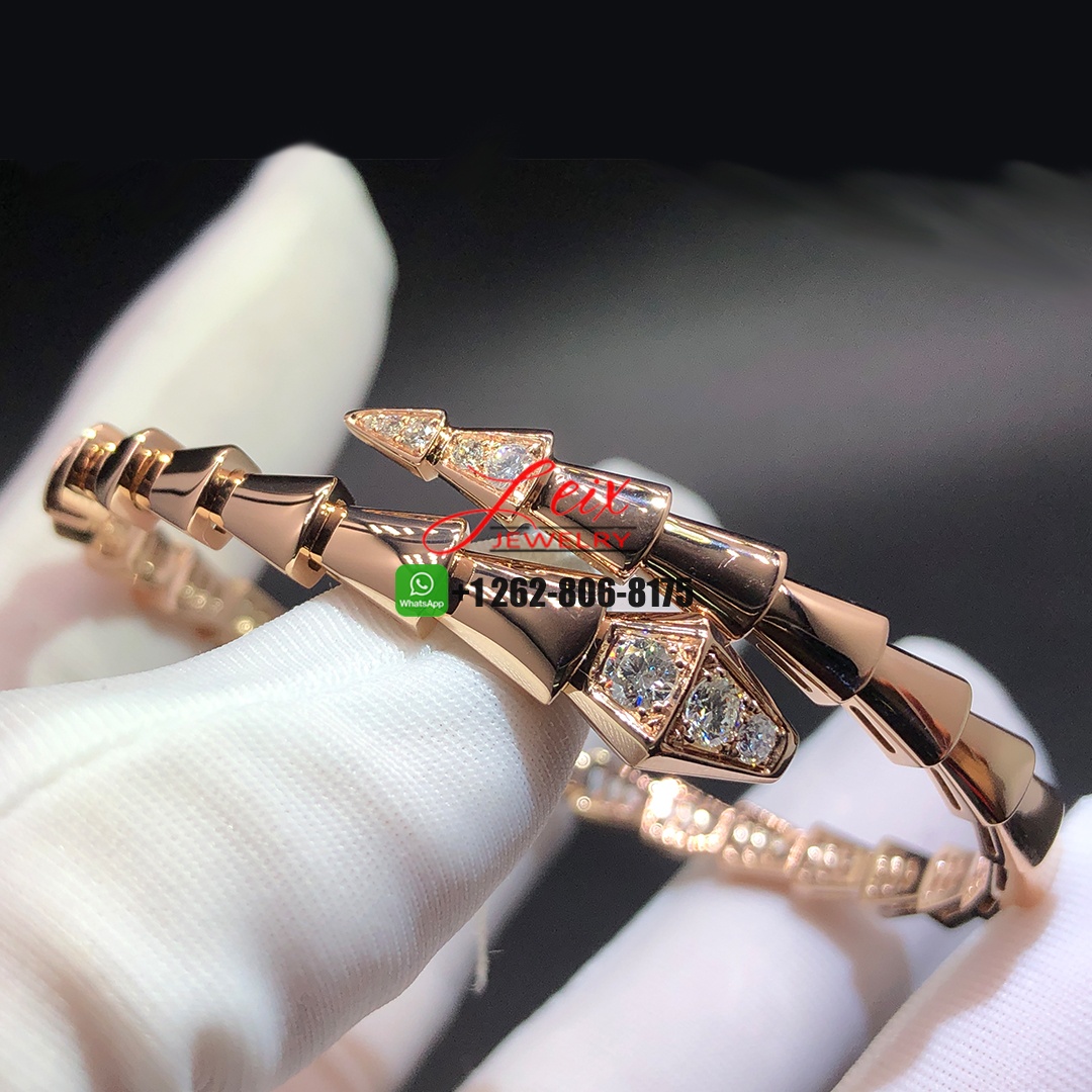 Bvlgari Serpenti Viper Demi-pavé Diamonds 18k Rose Gold Bracelet Bvlgari Serpenti Viper Demi-pavé Diamonds 18k Rose Gold Bracelet