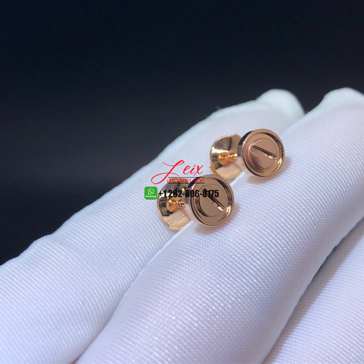 Cartier Solid 18k Rose Gold Stud Love Earrings Cartier Solid 18k Rose Gold Stud Love Earrings