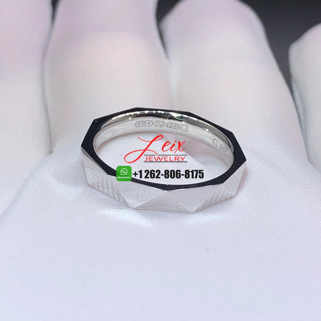 Custom Made Graff Solid 18K White Gold 2.3mm Laurence Graff Signature Wedding Band Ring (2) Custom Made Graff Solid 18K White Gold 2.3mm Laurence Graff Signature Wedding Band Ring