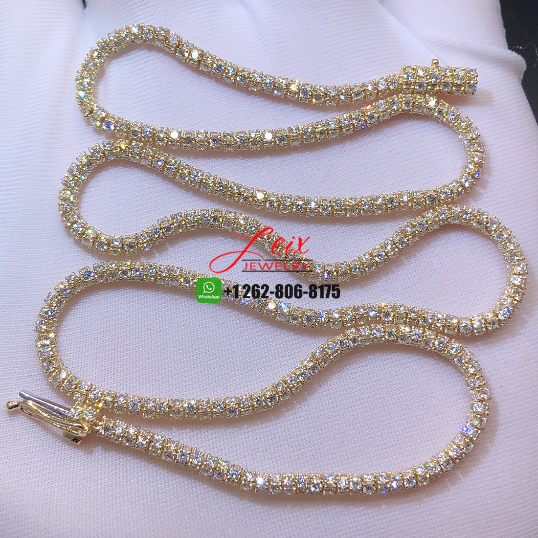 Custom Made Designer 18k Yellow Gold Diamonds Necklace (2) Custom Made Designer 18k Yellow Gold Diamonds Necklace