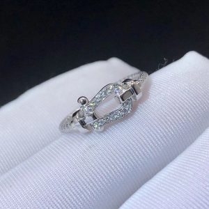 Fred Force 10 Small Model Ring in 18k White Gold and Diamonds