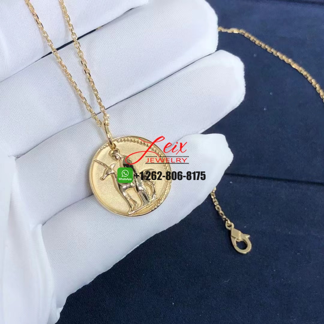 Van Cleef & Arpels Zodiaque Medal Virginis (Virgo) 18K Yellow Gold Pendant Necklace (1) Van Cleef & Arpels Zodiaque Medal Virginis (Virgo) 18K Yellow Gold Pendant Necklace