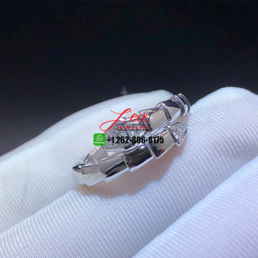 Bvlgari Serpenti Viper One-coil Diamond 18K White Gold Ring Bvlgari Serpenti Viper One-coil Diamond 18K White Gold Ring