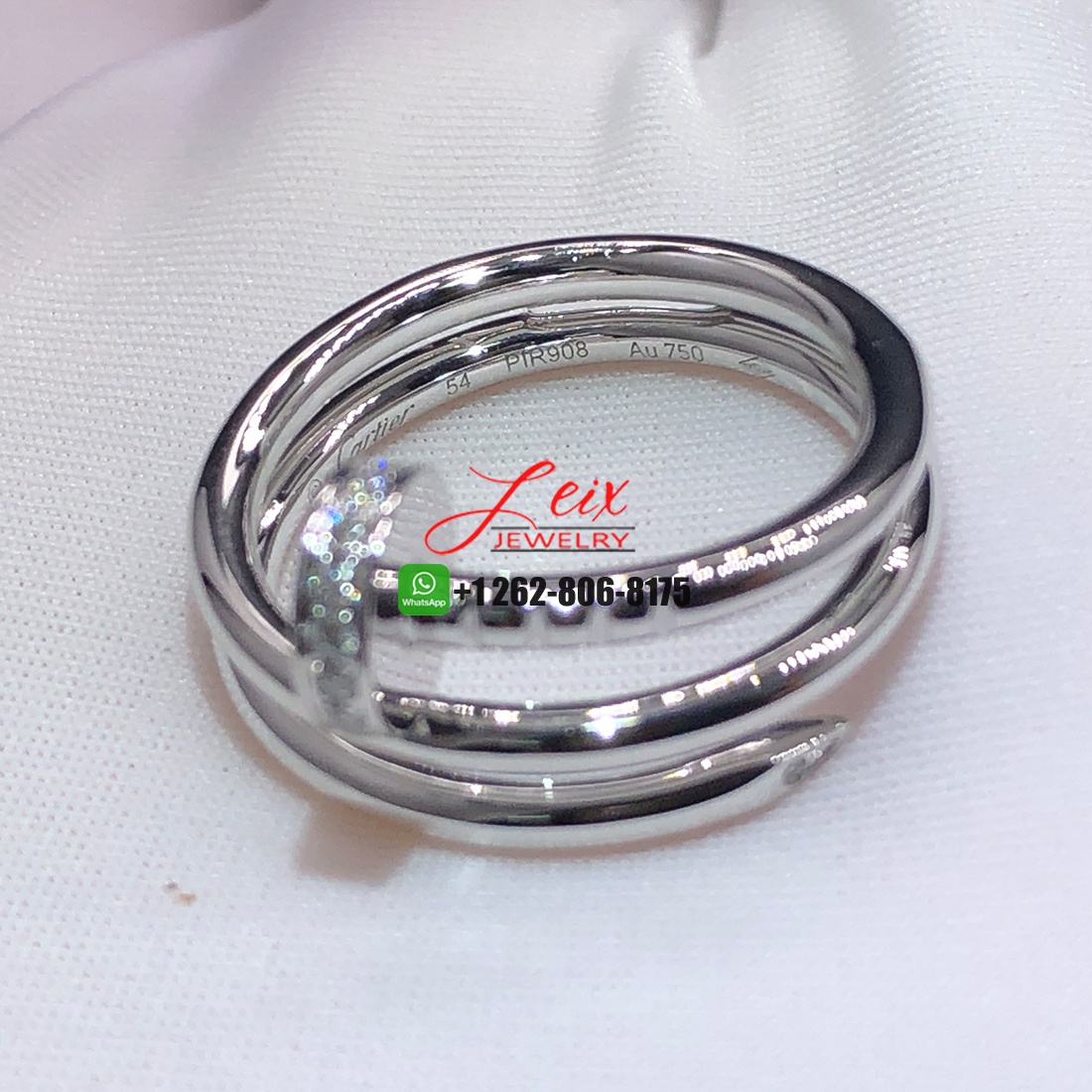 Cartier 18K White Gold Diamond Double Wrap Nail Juste Un Clou Ring (3) Cartier 18K White Gold Diamond Double Wrap Nail Juste Un Clou Ring