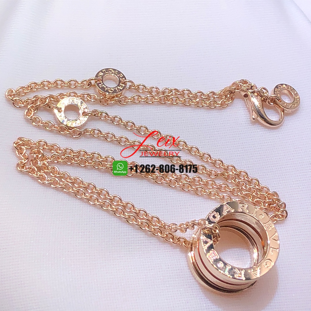 Bvlgari Pure 18K Rose Gold B.Zero1 Pendant Necklace (4) Bvlgari Pure 18K Rose Gold B.Zero1 Pendant Necklace