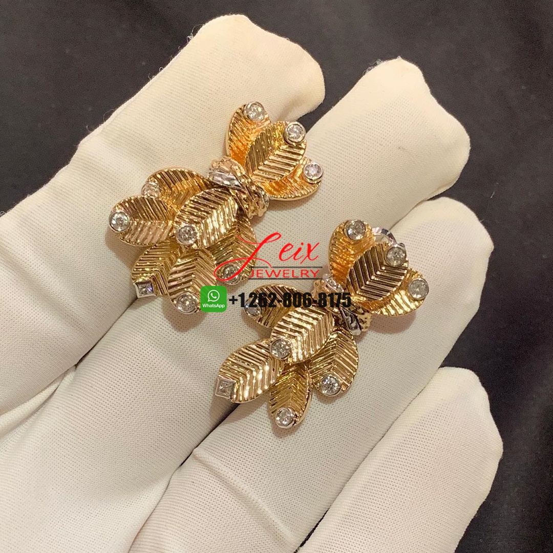 Cartier Grain de Cafe Diamond 18k Yellow Gold Earrings (1) Cartier Grain de Cafe Diamond 18k Yellow Gold Earrings