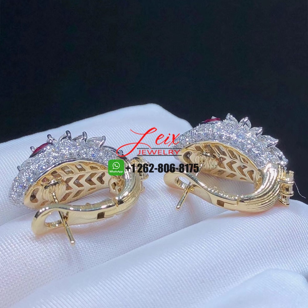 Bvlgari Serpenti Platinum 18K Yellow Gold Diamonds Ruby High Jewelry Earrings (2) Bvlgari Serpenti Platinum 18K Yellow Gold Diamonds Ruby High Jewelry Earrings