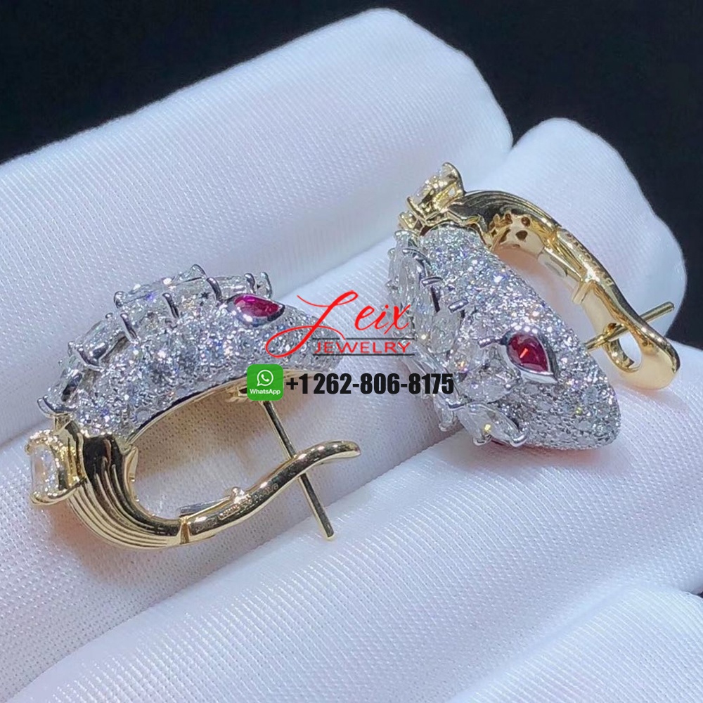 Bvlgari Serpenti Platinum 18K Yellow Gold Diamonds Ruby High Jewelry Earrings (3) Bvlgari Serpenti Platinum 18K Yellow Gold Diamonds Ruby High Jewelry Earrings