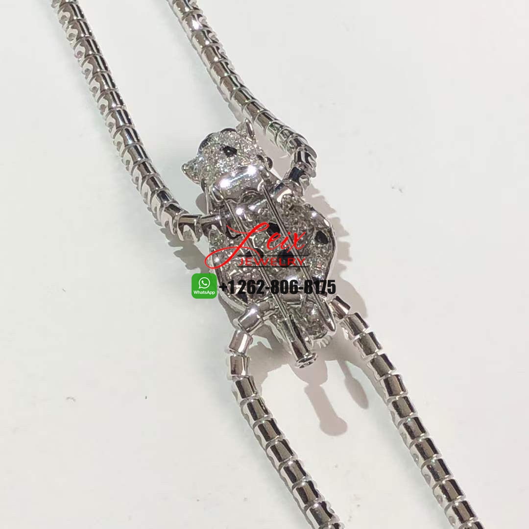 Cartier Panthere de Cartier 18K White Gold Pave 17.45ct Diamonds Emeralds Onyx High Jewellery Necklace (7) Cartier Panthere de Cartier 18K White Gold Pave 17.45ct Diamonds Emeralds Onyx High Jewellery Necklace