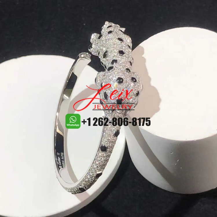 Cartier Panthère de Cartier 18k White Gold Pave Diamonds High Jewelry Bracelet (4) Cartier Panthère de Cartier 18k White Gold Pave Diamonds High Jewelry Bracelet