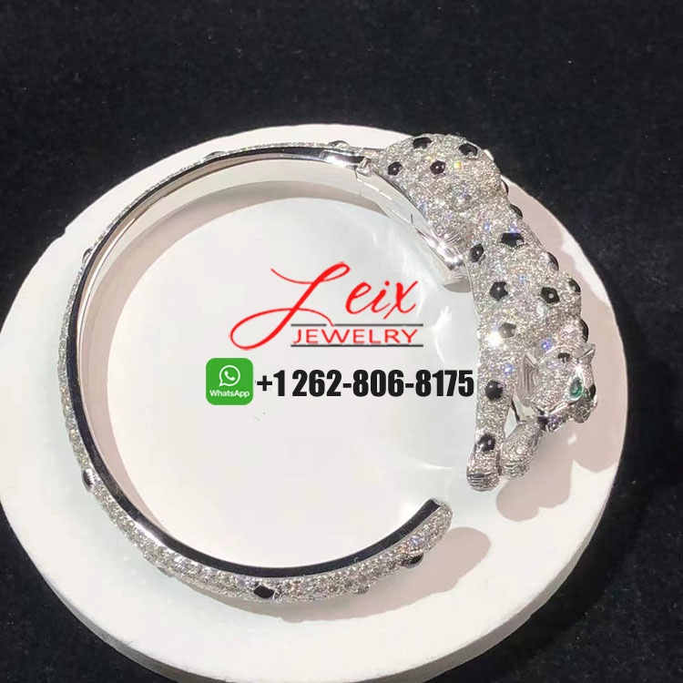 Cartier Panthère de Cartier 18k White Gold Pave Diamonds High Jewelry Bracelet (5) Cartier Panthère de Cartier 18k White Gold Pave Diamonds High Jewelry Bracelet
