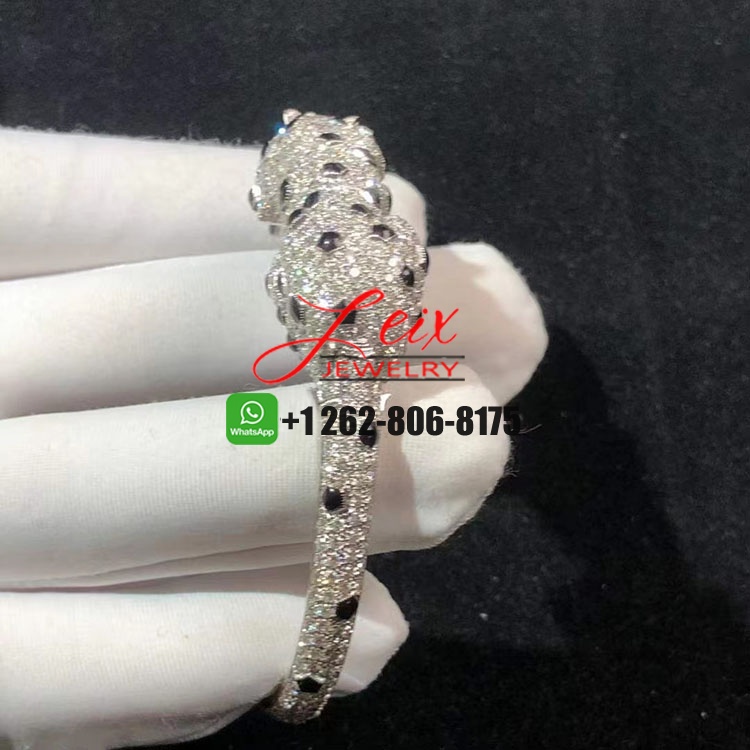Cartier Panthère de Cartier 18k White Gold Pave Diamonds High Jewelry Bracelet (6) Cartier Panthère de Cartier 18k White Gold Pave Diamonds High Jewelry Bracelet