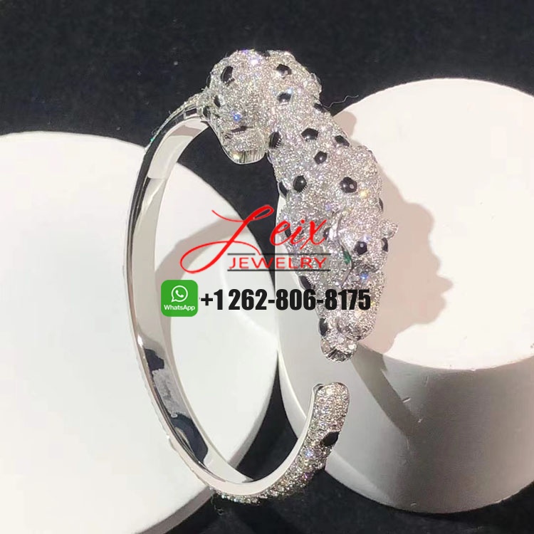 Cartier Panthère de Cartier 18k White Gold Pave Diamonds High Jewelry Bracelet (7) Cartier Panthère de Cartier 18k White Gold Pave Diamonds High Jewelry Bracelet