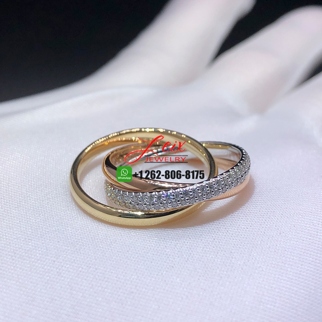 Cartier Trinity Small Model 18k Gold Diamond Ring Cartier Trinity Small Model 18k Gold Diamond Ring