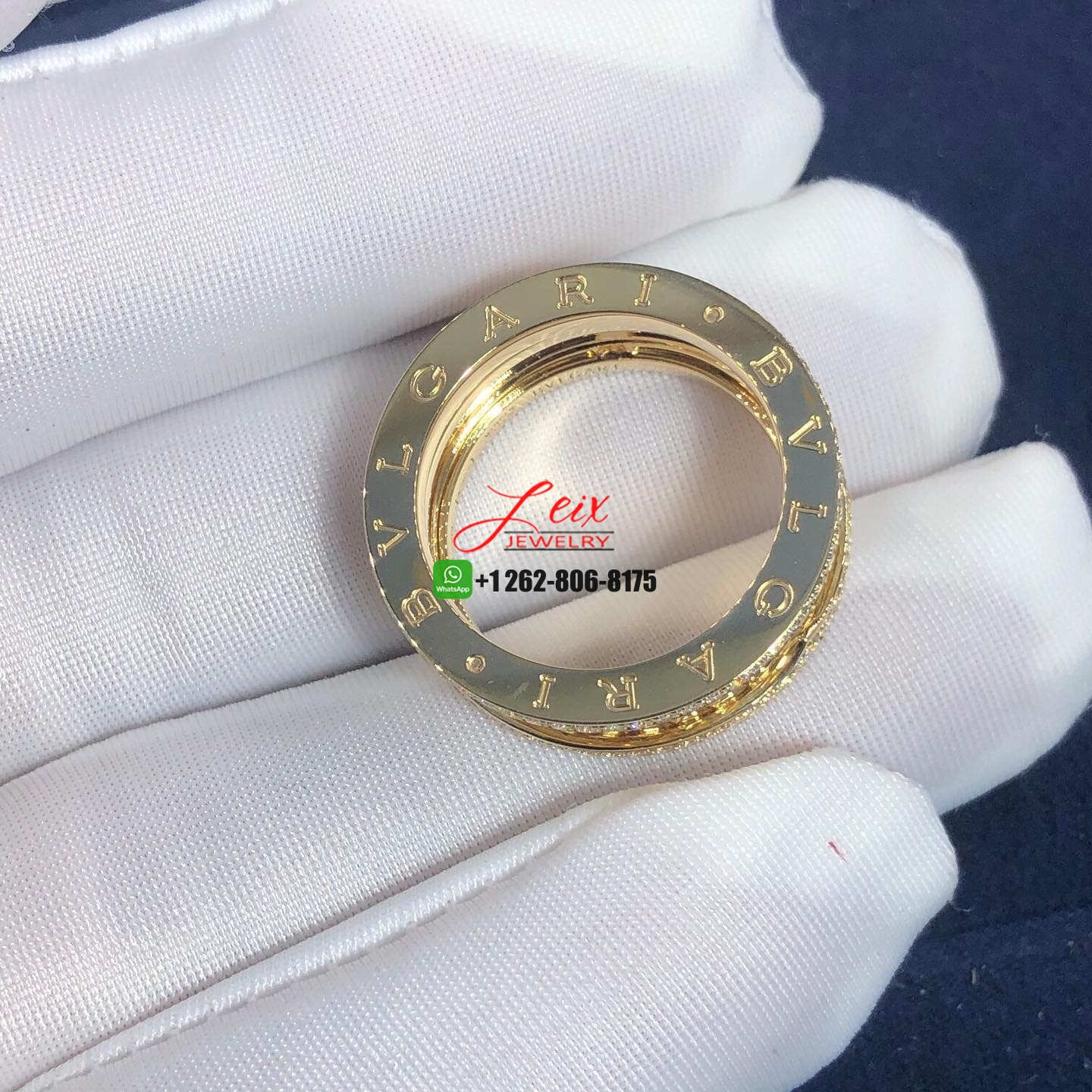 Bvlgari 18K Yellow Gold Diamond B.Zero1 Rock Two-Band Ring (3) Bvlgari 18K Yellow Gold Diamond B.Zero1 Rock Two-Band Ring