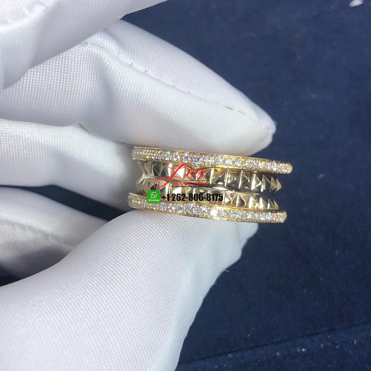 Bvlgari 18K Yellow Gold Diamond B.Zero1 Rock Two-Band Ring Bvlgari 18K Yellow Gold Diamond B.Zero1 Rock Two-Band Ring