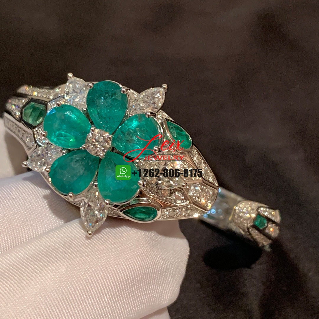 Bvlgari Serpenti Seduttori 18k White Gold Emeralds Diamond Paved High Jewelry Watch (7) Bvlgari Serpenti Seduttori 18k White Gold Emeralds Diamond Paved High Jewelry Watch