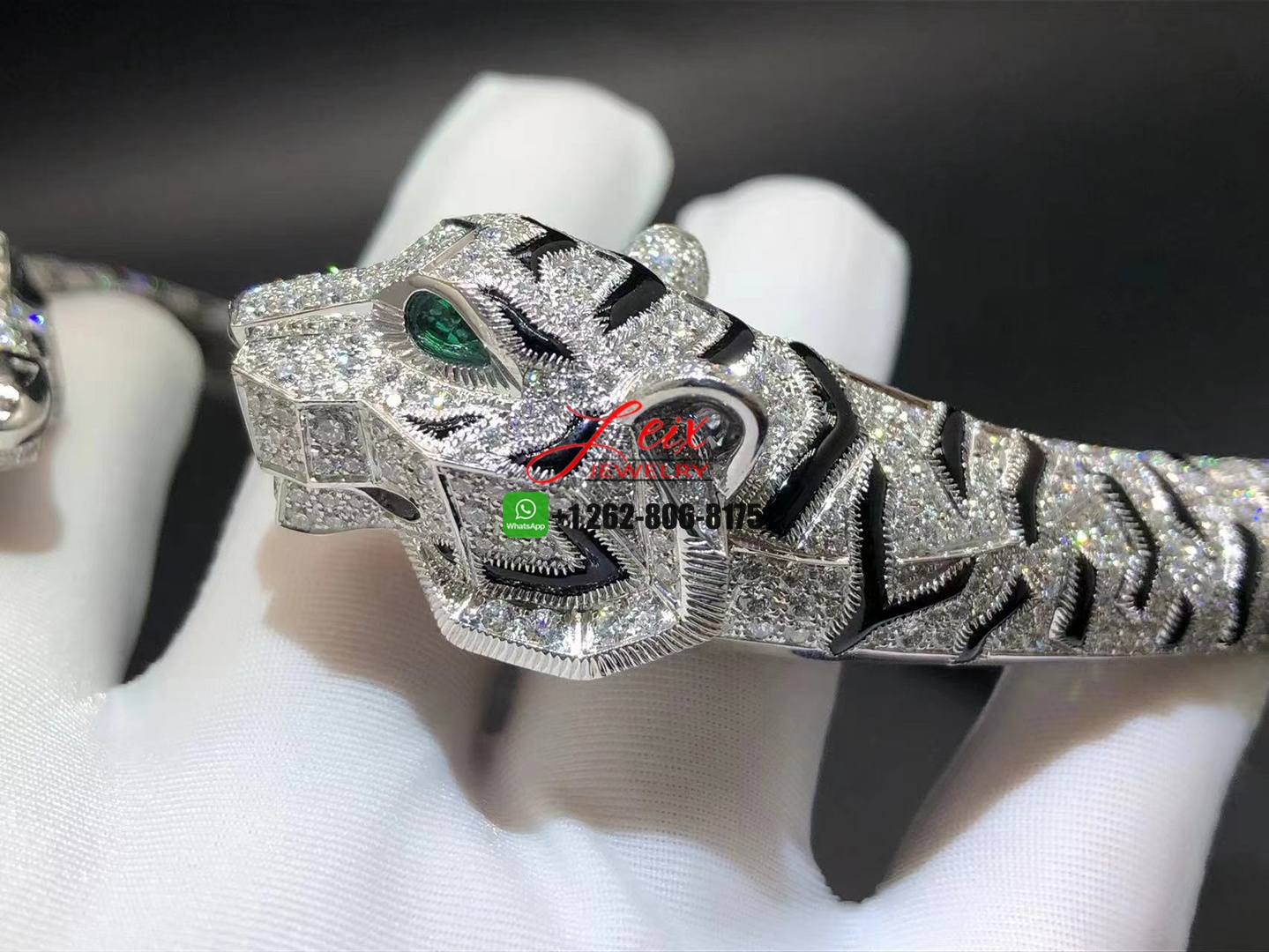 Cartier High Jewelry Indomptables de Cartier Tiger and Giraffe 18k White Gold Pave Diamond Onyx Necklace (9) Cartier High Jewelry Indomptables de Cartier Tiger and Giraffe 18k White Gold Pave Diamond Onyx Necklace