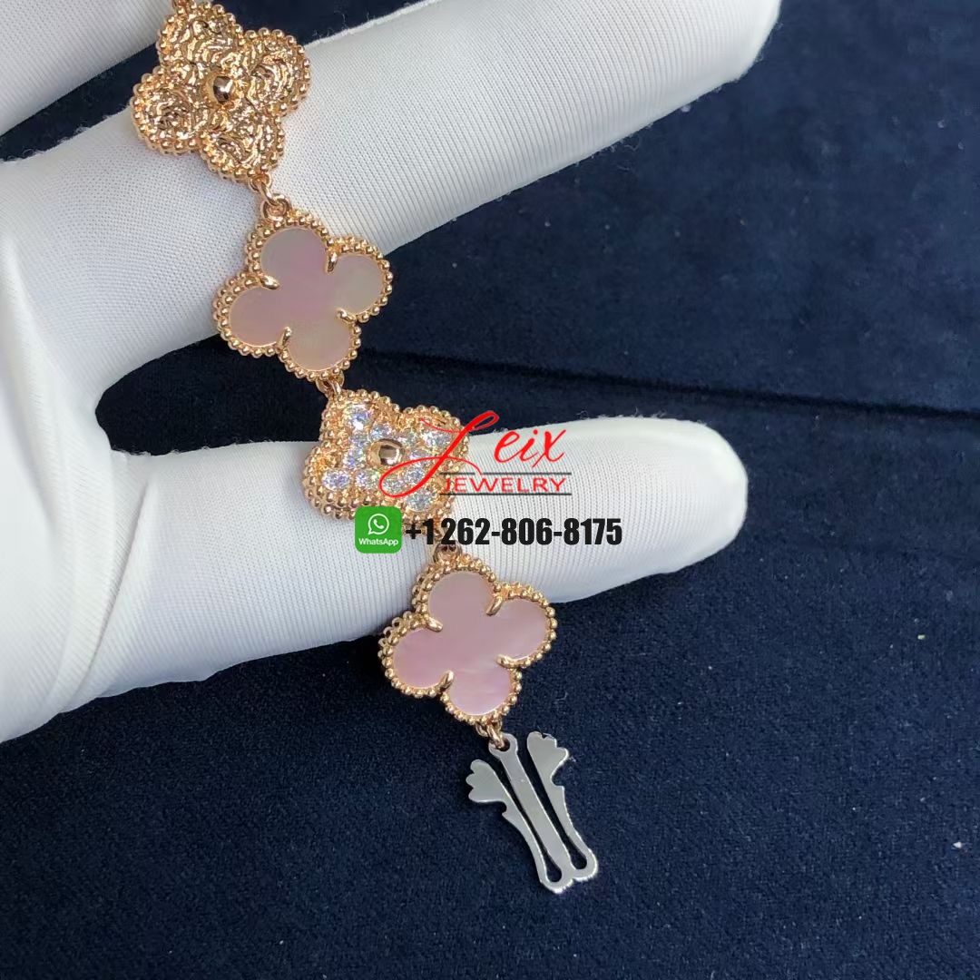 Van Cleef & Arpels 18K Rose Gold Pave Diamonds Mother of Pearl 22.7mm Sweet Alhambra Quartz Watch (1) Van Cleef & Arpels 18K Rose Gold Pave Diamonds Mother of Pearl 22.7mm Sweet Alhambra Quartz Watch