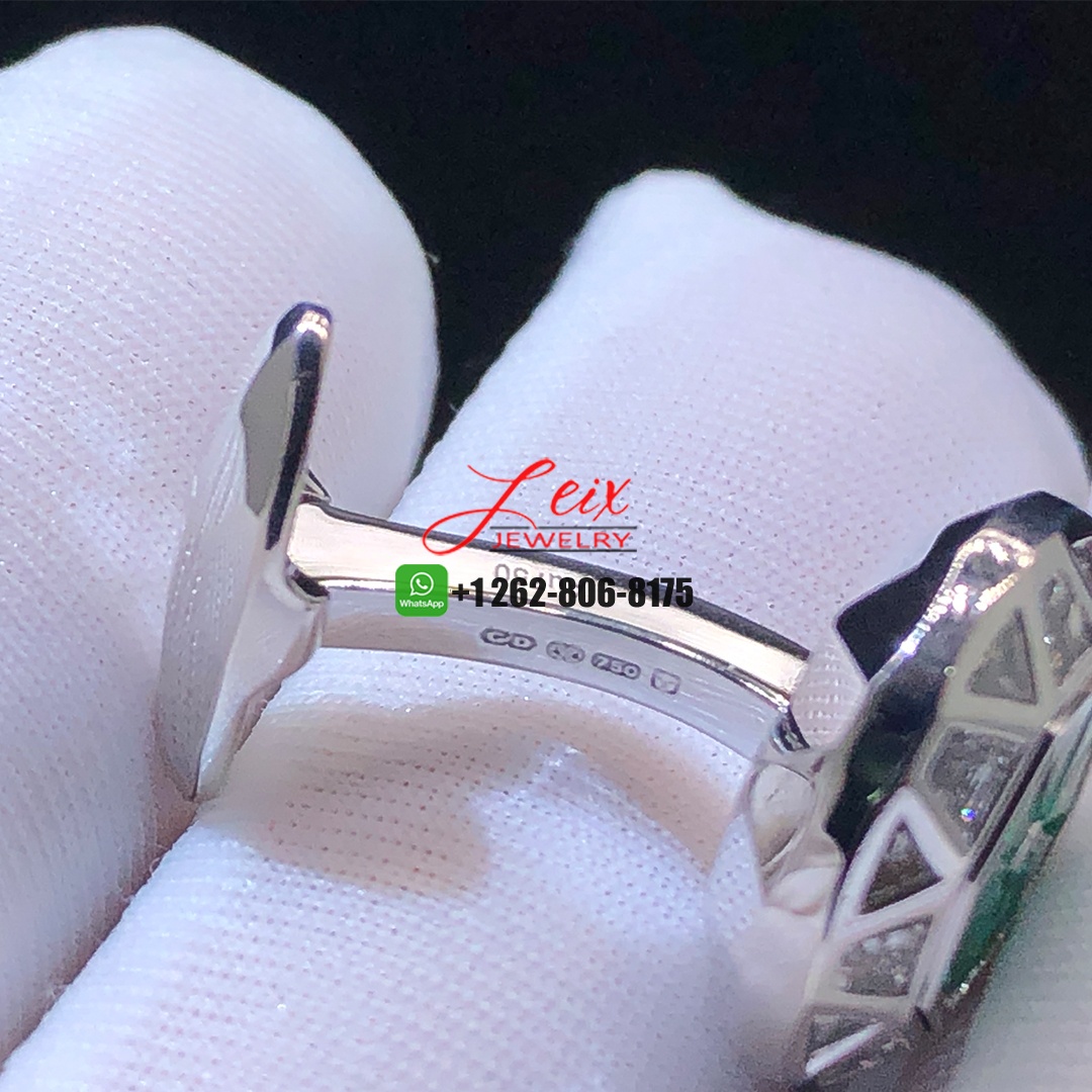 Graff 18K White Gold Diamonds and Emeralds Cufflinks (1) Graff 18K White Gold Diamonds and Emeralds Cufflinks